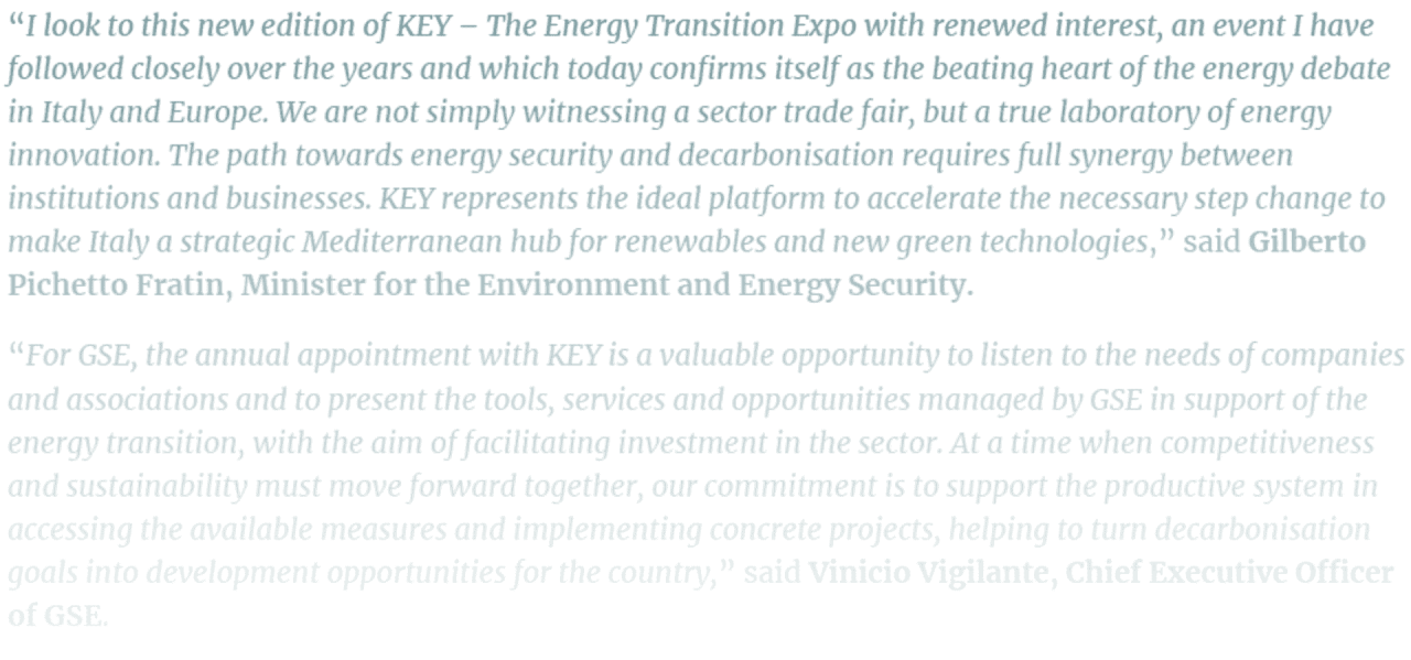 KEY 2026 energy transition expo in Rimini