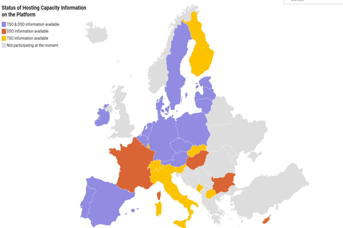 Grid hosting capacity map launches across Europe