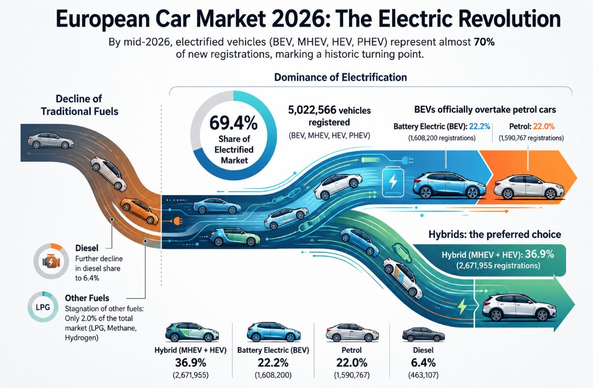 Electric cars Europe overtake petrol vehicles